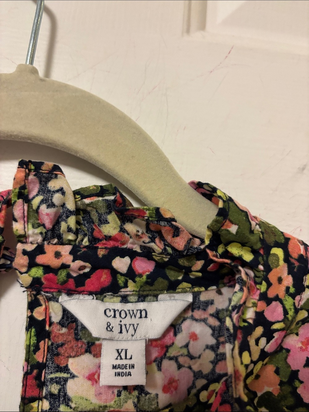 Crown & Ivy Floral Blouse Cottagecore Size XL Extra Large - Picture 2 of 3